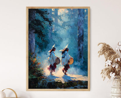 Affiche Danse Chilkat des Femmes Haida – Art Rituel Autochtone du Nord-Ouest