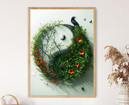 Affiche YinYang – Art de bien-être pour studio de yoga et déco apaisante