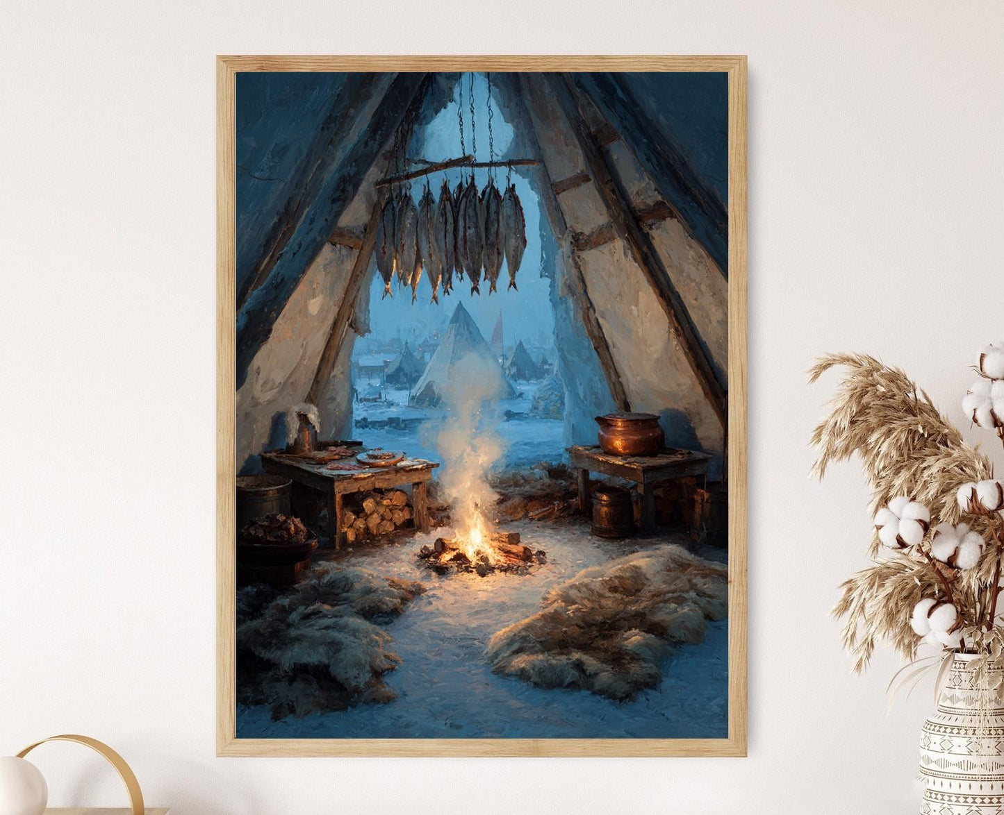 Affiche Cuisine Sami – Poster Art Populaire Scandinave de Cuisine Arctique