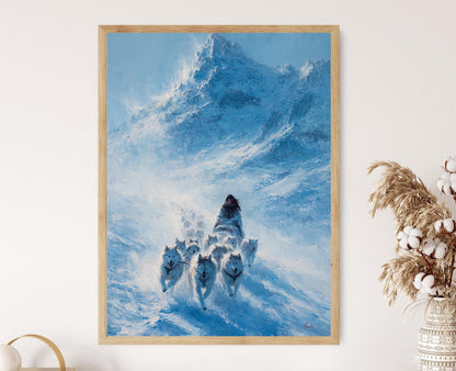 Affiche Femme Inuit en Traîneau – Art Inuit de Force Native