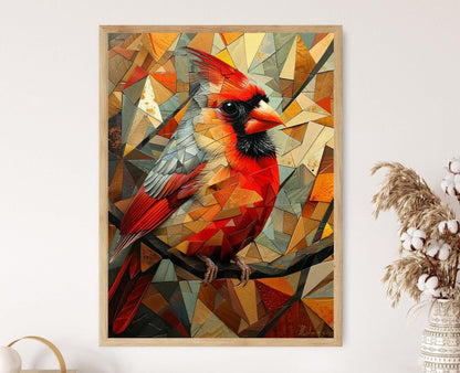Affiche Oiseau Cardinal – Impression artistique vibrante pour déco murale