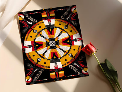 Affiche Roue Médicale Lakota – Art Native Américain Spirituel