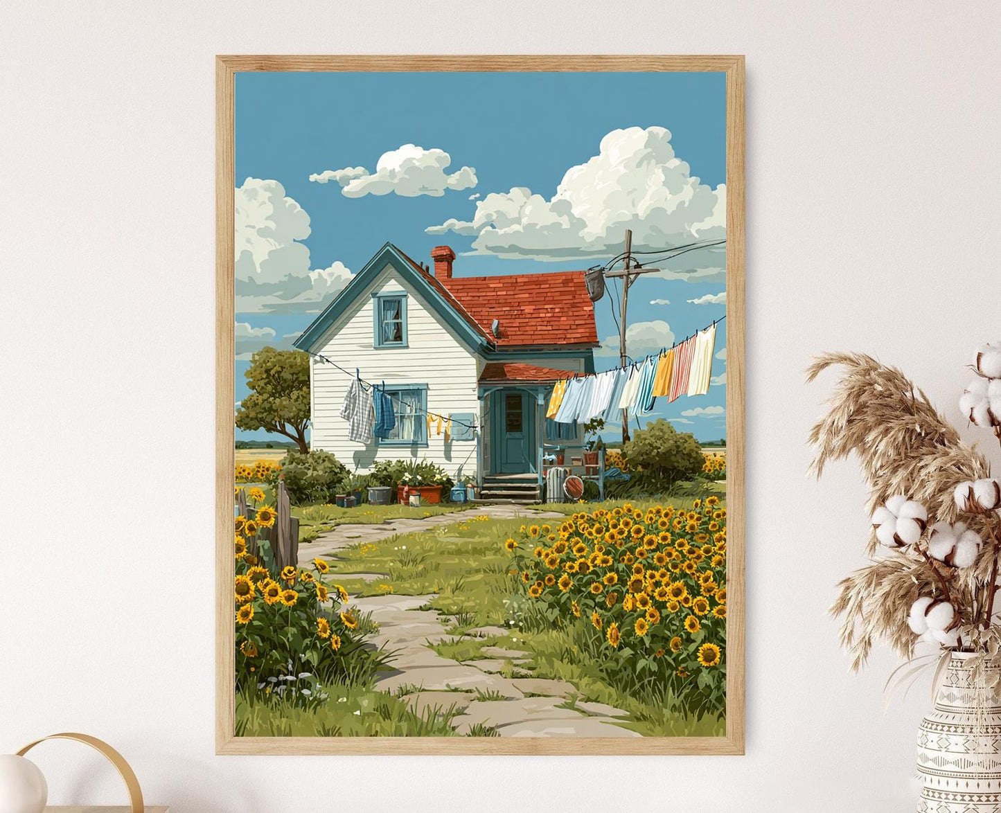 Affiche Iowa - Impression de Jour de Linge : Tabliers à Carreaux, Vent des Prairies