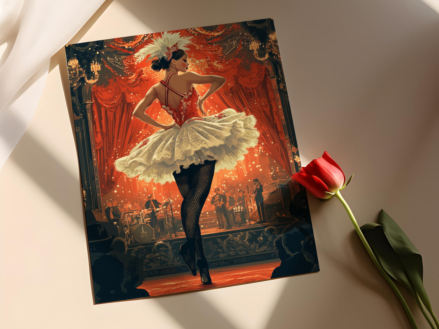 Affiche Cabaret Français – Illustration Cancan de Paris