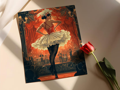 Affiche Cabaret Français – Illustration Cancan de Paris