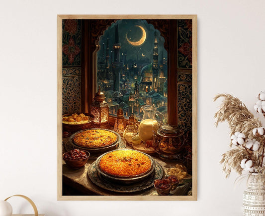Affiche Ramadan à Hyderabad – Impression Art de la Cuisine Musulmane