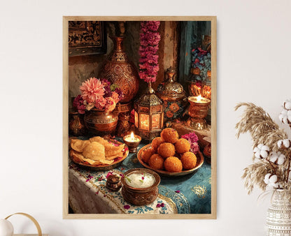 Affiche Navratri d'Ahmedabad – Tableau de Cuisine Indienne