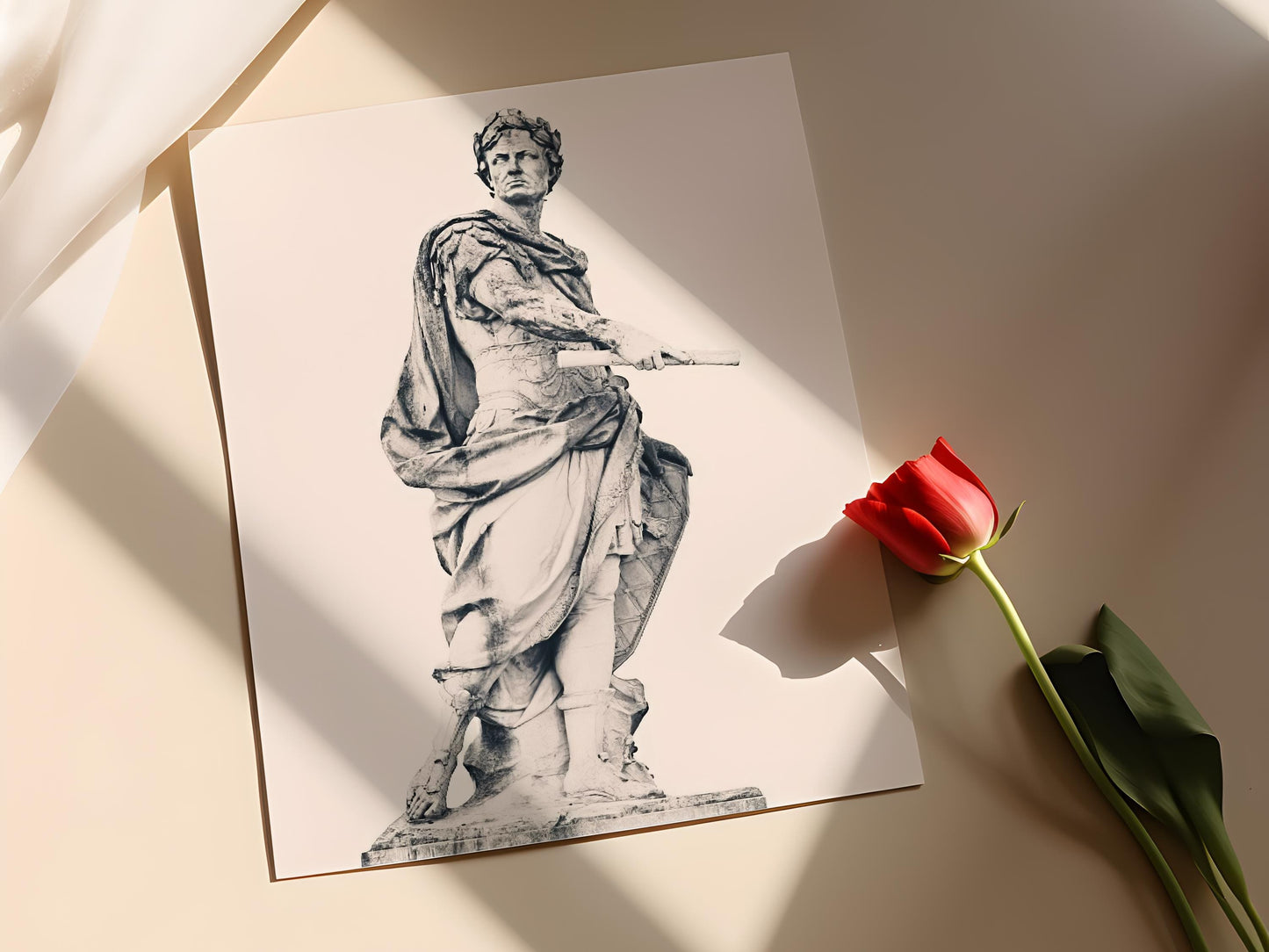 Affiche César – Poster Art mural empereur romain en marbre