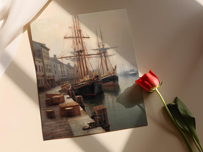 Affiche Port de Charleston – Peinture des Grands Voiliers Historiques