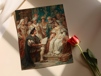 Affiche Christophe Colomb – Poster Peinture Audience Royale, Art Historique