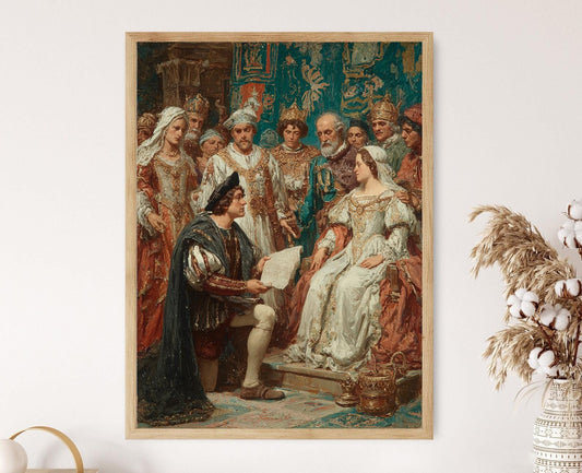 Affiche Christophe Colomb – Poster Peinture Audience Royale, Art Historique