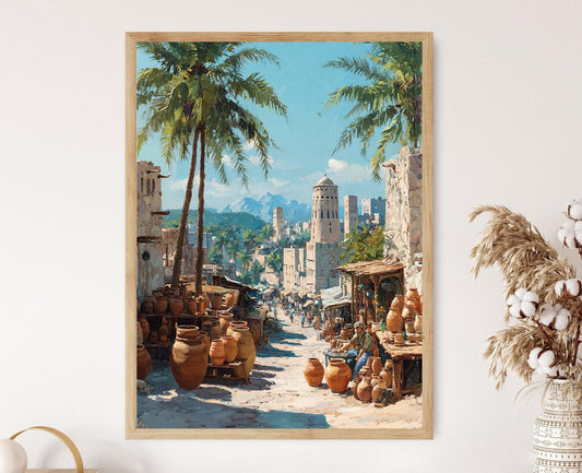 Affiche de Poterie Nizwa – Poster Art du Souk Omanien
