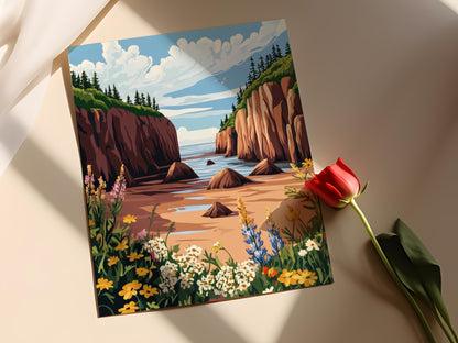 Affiche Hopewell Rocks – Art Print du Paysage Côtier de Fundy