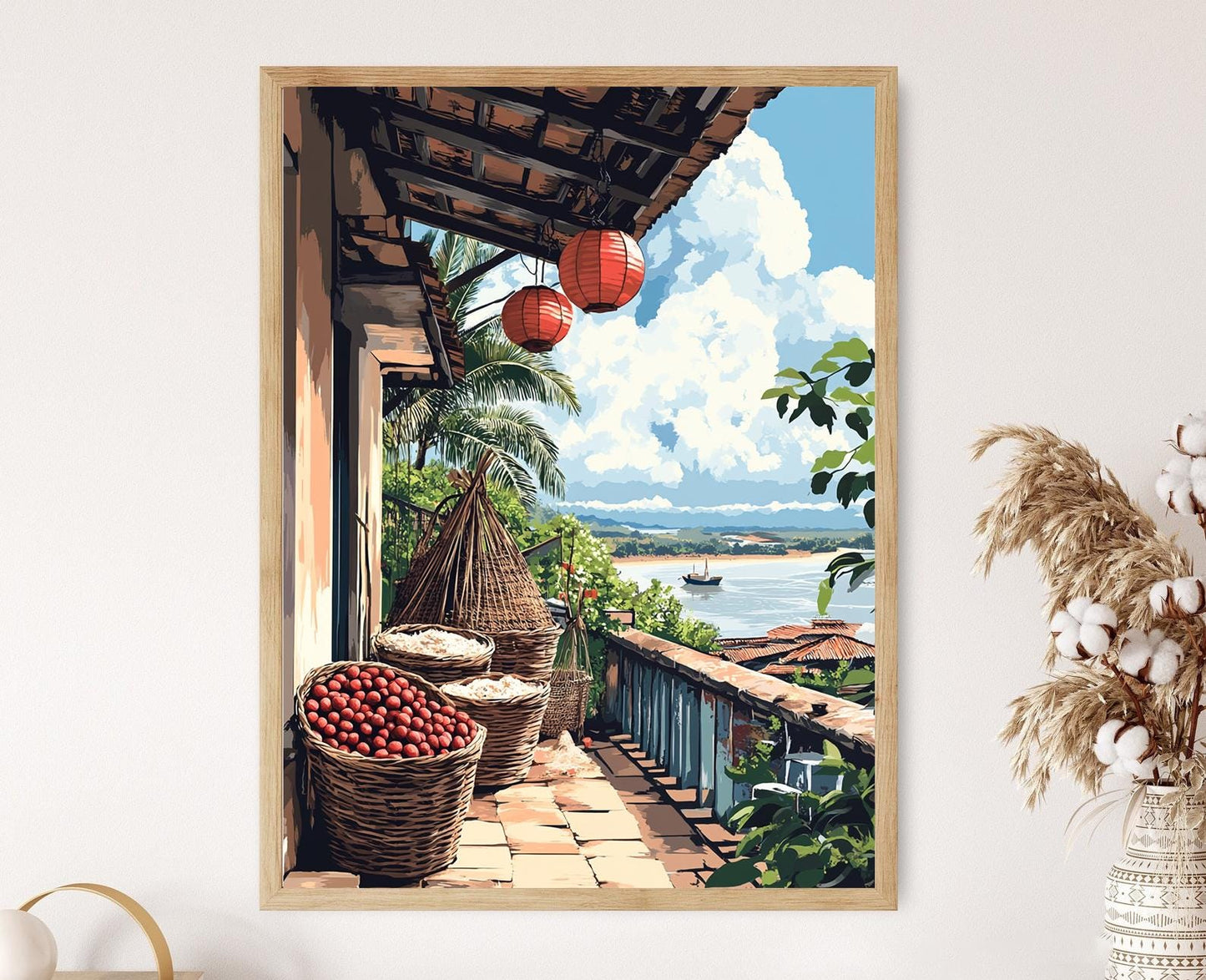 Affiche Balcon de Belem – Poster Art Brésil : Açaï et Poisson