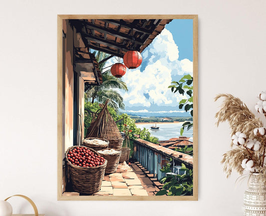 Affiche Balcon de Belem – Poster Art Brésil : Açaï et Poisson