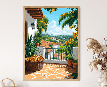 Affiche Marché Urbain Bolivien – Poster Panier Santa Cruz en Acrylique