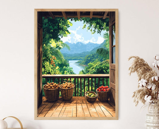 Affiche Panier de Balcon Manaus – Poster Art Amazonie et Guaraná