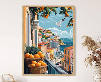 Affiche Valparaiso – Poster Art côtier aux algues et agrumes
