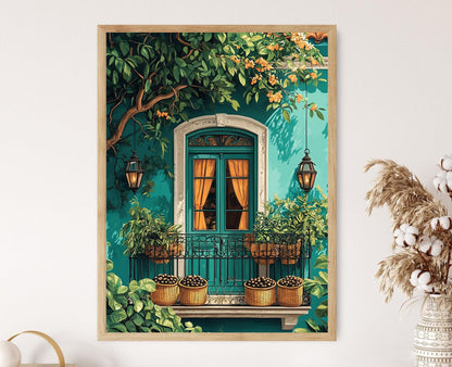 Affiche Balcon de Sao Luis – Poster Art Brésil, Peinture Cashew Farinha