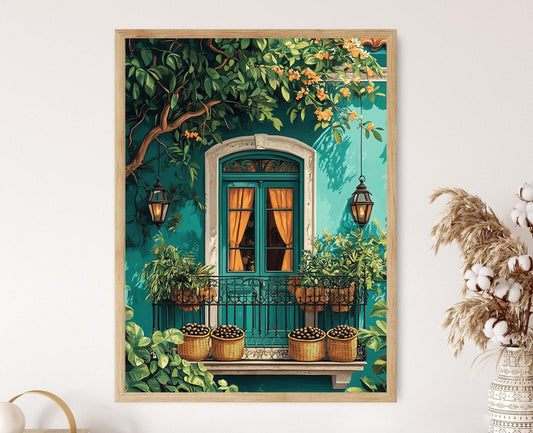Affiche Balcon de Sao Luis – Poster Art Brésil, Peinture Cashew Farinha