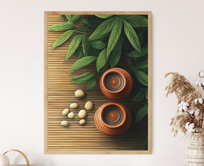 Affiche d'Art Populaire Bangladais – Poterie de Noakhali & Feuille de Bétel