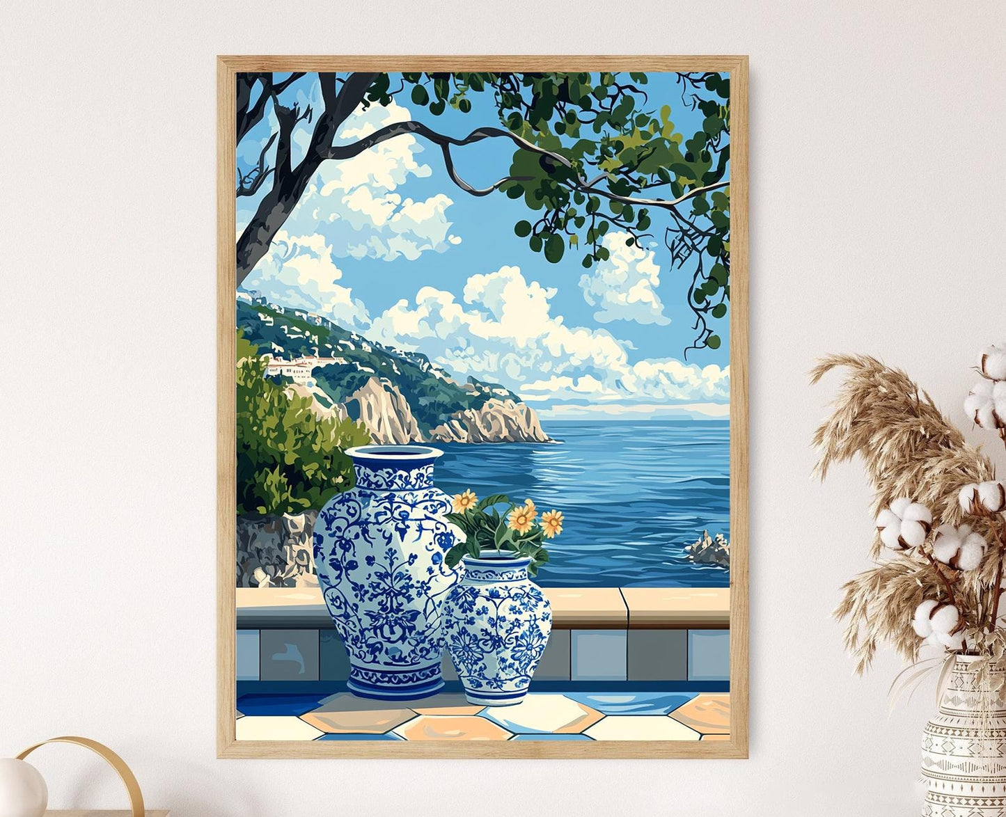 Affiche Azulejo – Poster Peinture de carreaux portugais côtier