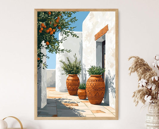 Affiche Berbère Tunisienne – Poster Amphores et Ombres d'Olivier