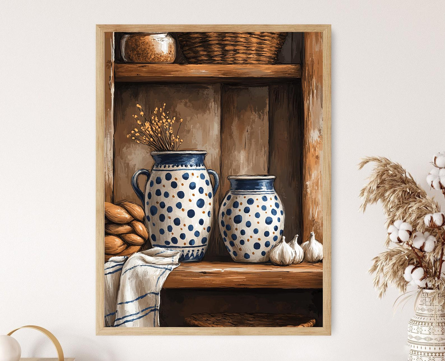 Affiche Céramique Européenne – Poster Art Déco Rustique de Cuisine