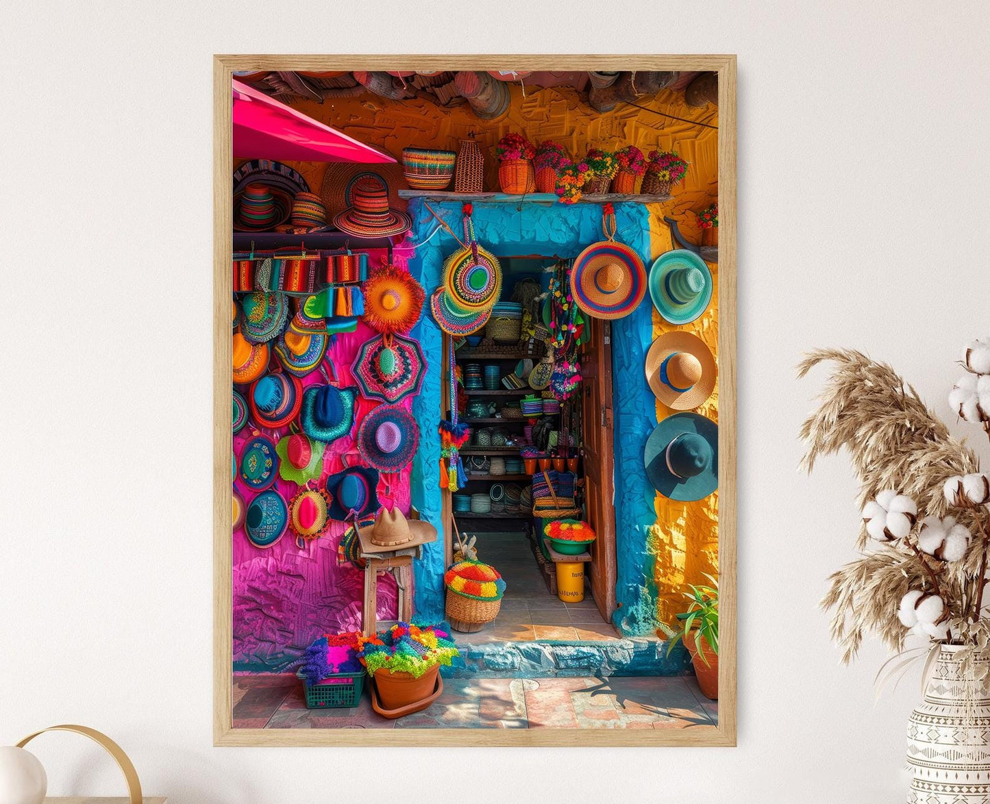 Affiche Art du Sombrero Vueltiao – Impression Folk Latino Américain