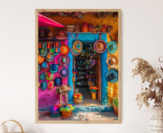 Affiche Art du Sombrero Vueltiao – Impression Folk Latino Américain