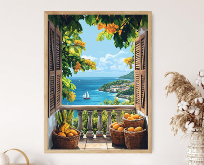 Affiche Castries – Poster Pain de Terre et Dasheen, Art de Sainte-Lucie