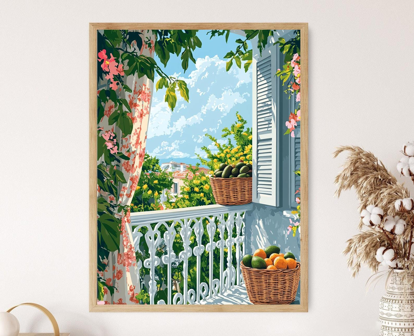 Affiche Balcon de Basseterre – Poster Art St. Kitts Tamarind Avocat