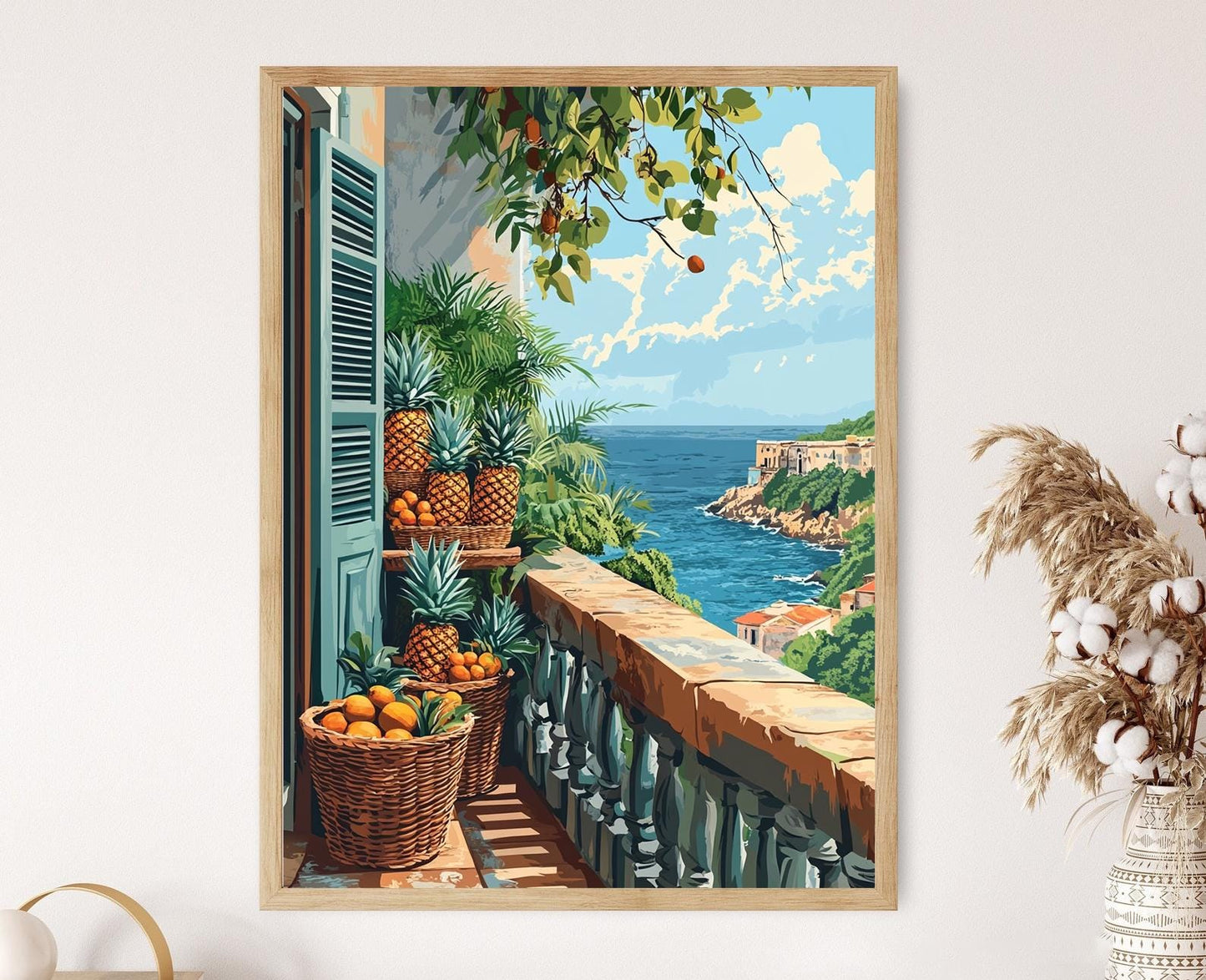 Affiche Havane – Poster Art de Marché Cubain, Panier Ananas