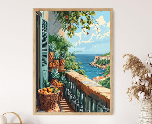 Affiche Havane – Poster Art de Marché Cubain, Panier Ananas