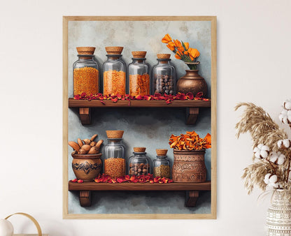 Affiche Ayurveda du Kerala – Imprimé de Curcuma et Médecine Traditionnelle