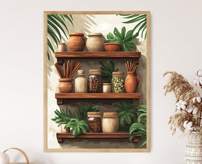 Affiche Remèdes Traditionnels Sri Lankais : Cannelle, Kola, Kithul