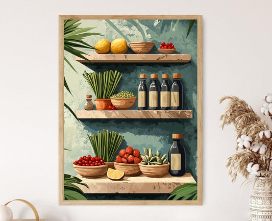 Affiche Cabinet Herbaliste des Caraïbes – Art Imprimé Épices et Citronnelle