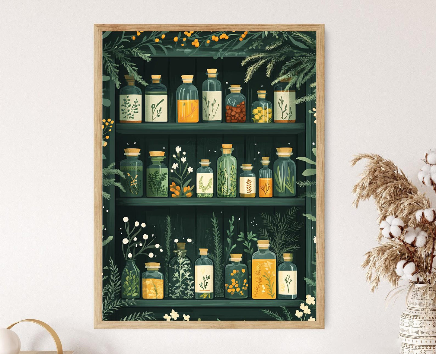 Affiche Médecine Herbaliste Nordique – Poster Remèdes Populaires Scandinaves