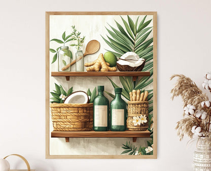 Affiche Médecine Folklorique Philippine : Feuilles de Goyavier & Huile de Coco