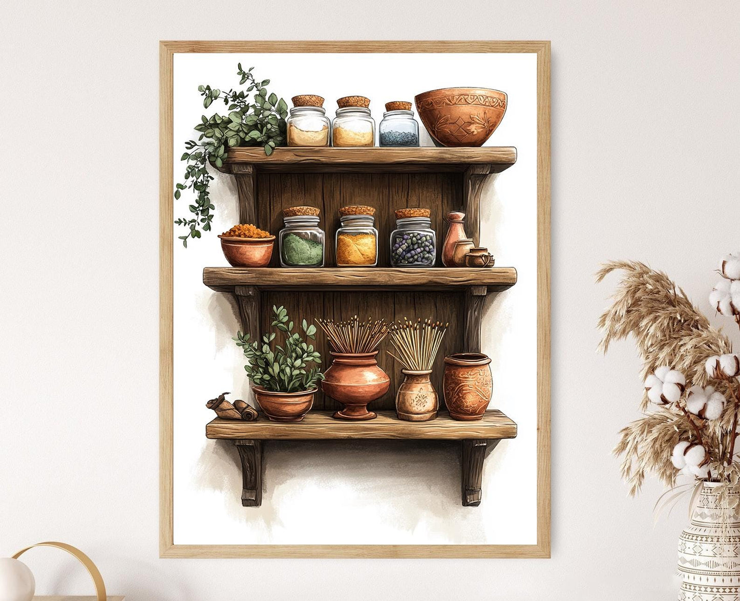 Affiche Ayurveda du Sud de l'Inde – Impression d'art Neem & Curcuma