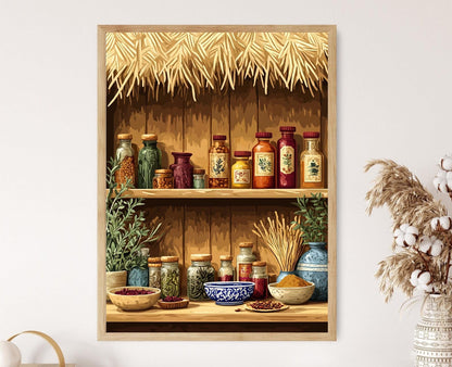 Affiche Art Populaire Nord-Africaine : Printemps de Henné et Huile de Datte