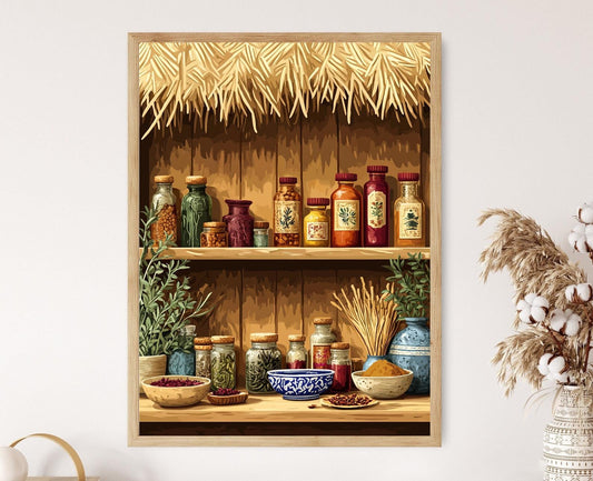 Affiche Art Populaire Nord-Africaine : Printemps de Henné et Huile de Datte