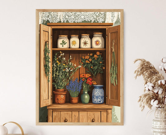 Affiche Cabinet d'Herbes Slovaque – Poster Remèdes Folkloriques Européens