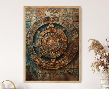 Affiche Calendrier Maya – Art mural culturel mésoaméricain