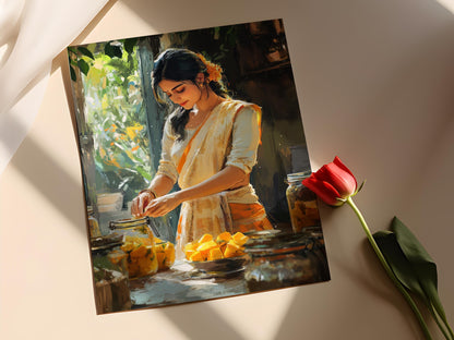 Affiche Art de Préparation de Pickles Indiens – Décor de Cuisine Traditionnel