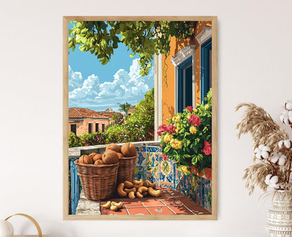 Affiche Panaji – Poster Peinture de Balcon, Art de Marché Goa