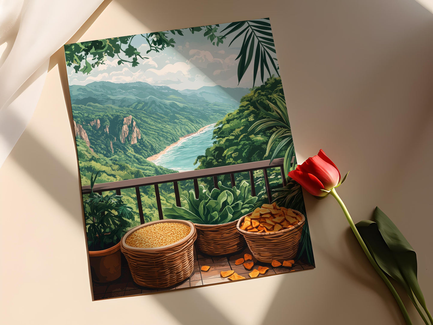 Affiche Hualien – Poster Art de Marché de Montagne à Taïwan