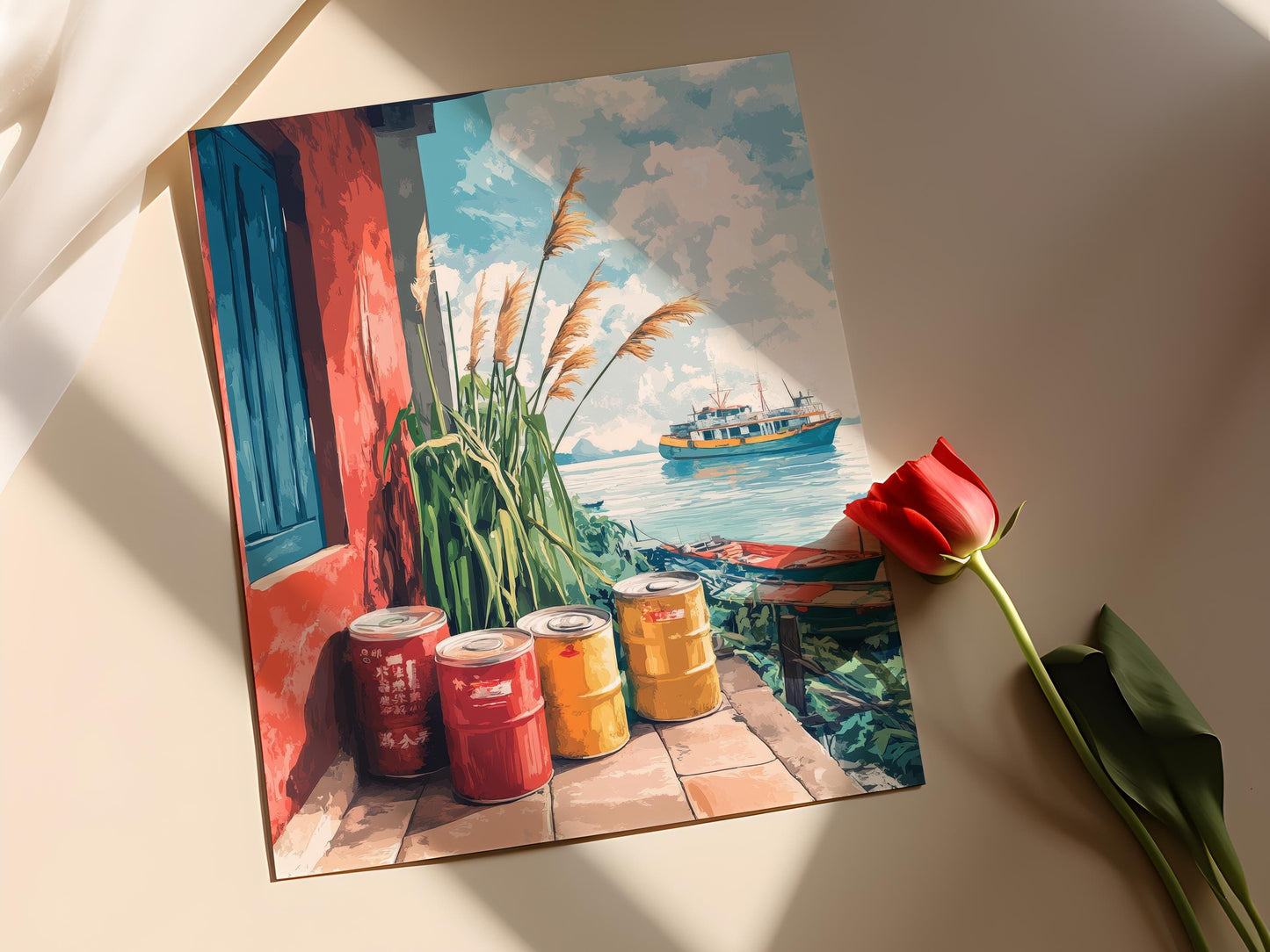 Affiche Kaohsiung – Poster Peinture de Panier Balcon, Marché de Taïwan