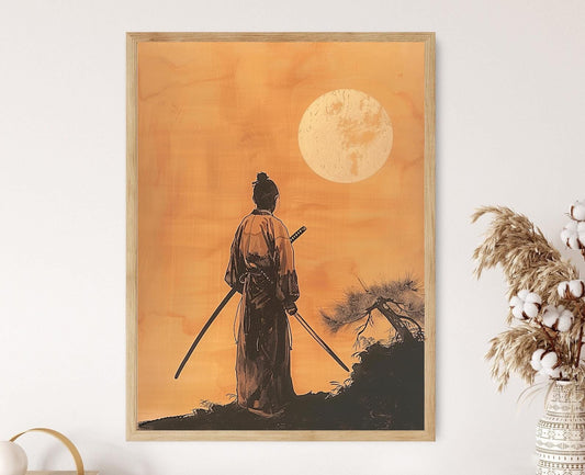 Affiche Samouraï Shin Hanga – Décoration de Guerrier Japonais