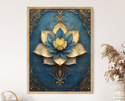 Affiche Lotus Thaïlandais – Art Géométrique Traditionnel en Poster
